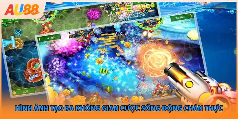 Hình ảnh tạo ra không gian cược sống động chân thực